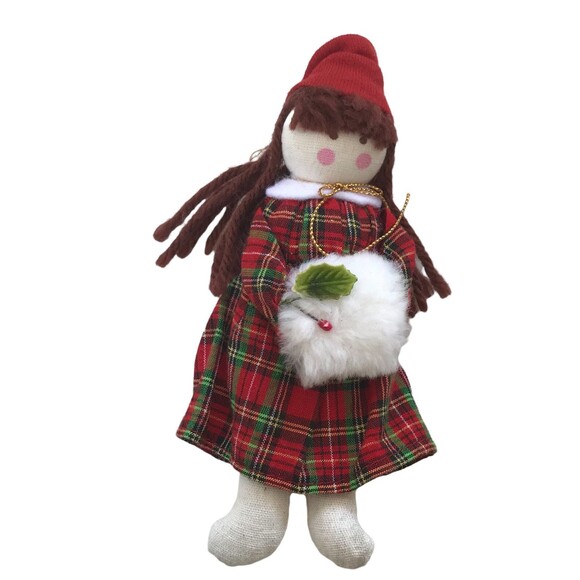 Christmas Ornaments Holidays Plaid Snowman Cross Snowman Minnie Mouse Lot of Six - Picture 5 of 9